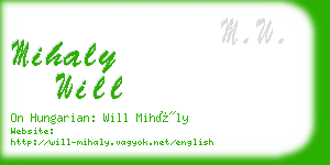 mihaly will business card